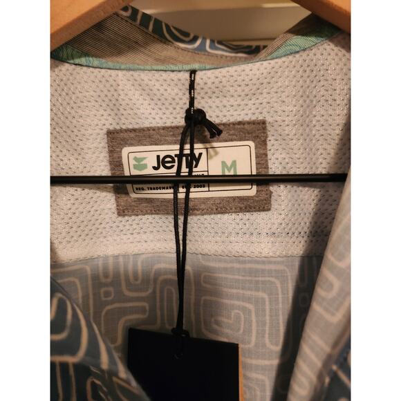 NWT Jetty Mens Button-Down Short Sleeve Shirt Geometric M - Picture 2 of 5